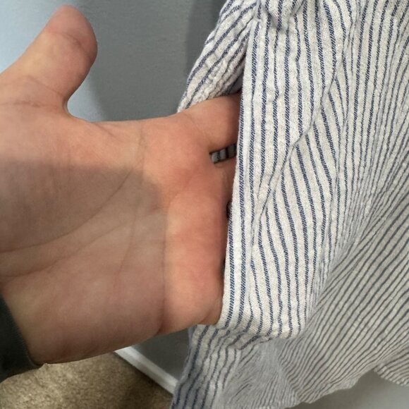 J. JILL ocean breeze striped embroidered dress size MP - Picture 7 of 9